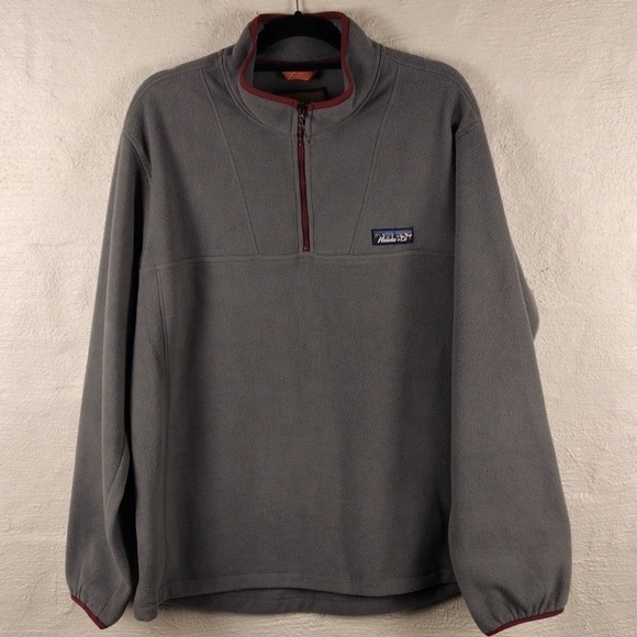 Hawke & Co Gray Funnel Neck 1/4 Zip Up Long Sleeve Fleece Pullover - Picture 9 of 9